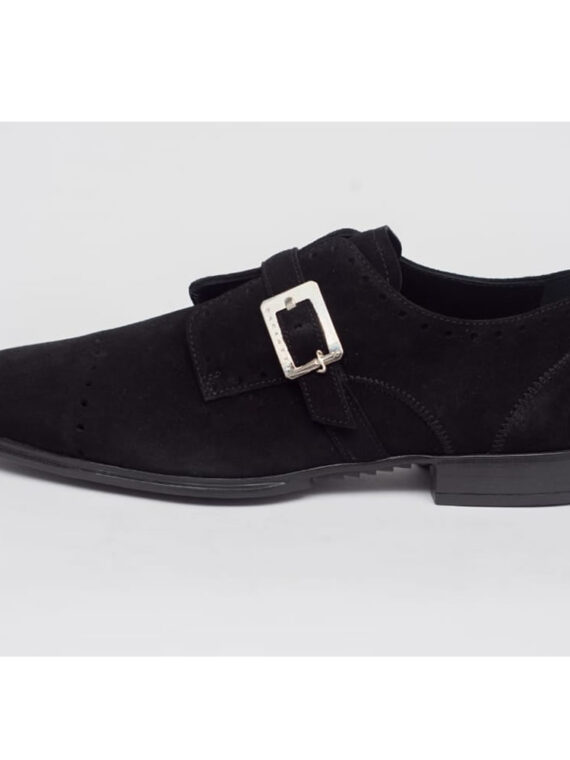 Buckle Shoes - Black Suede