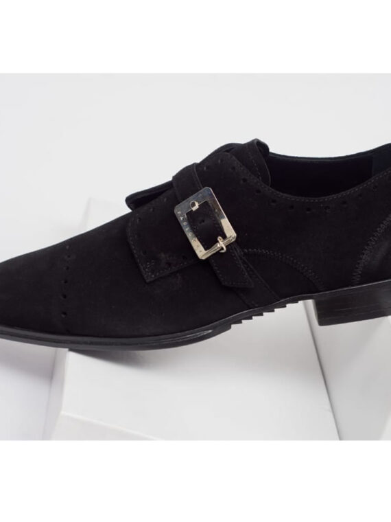 Buckle Shoes - Black Suede